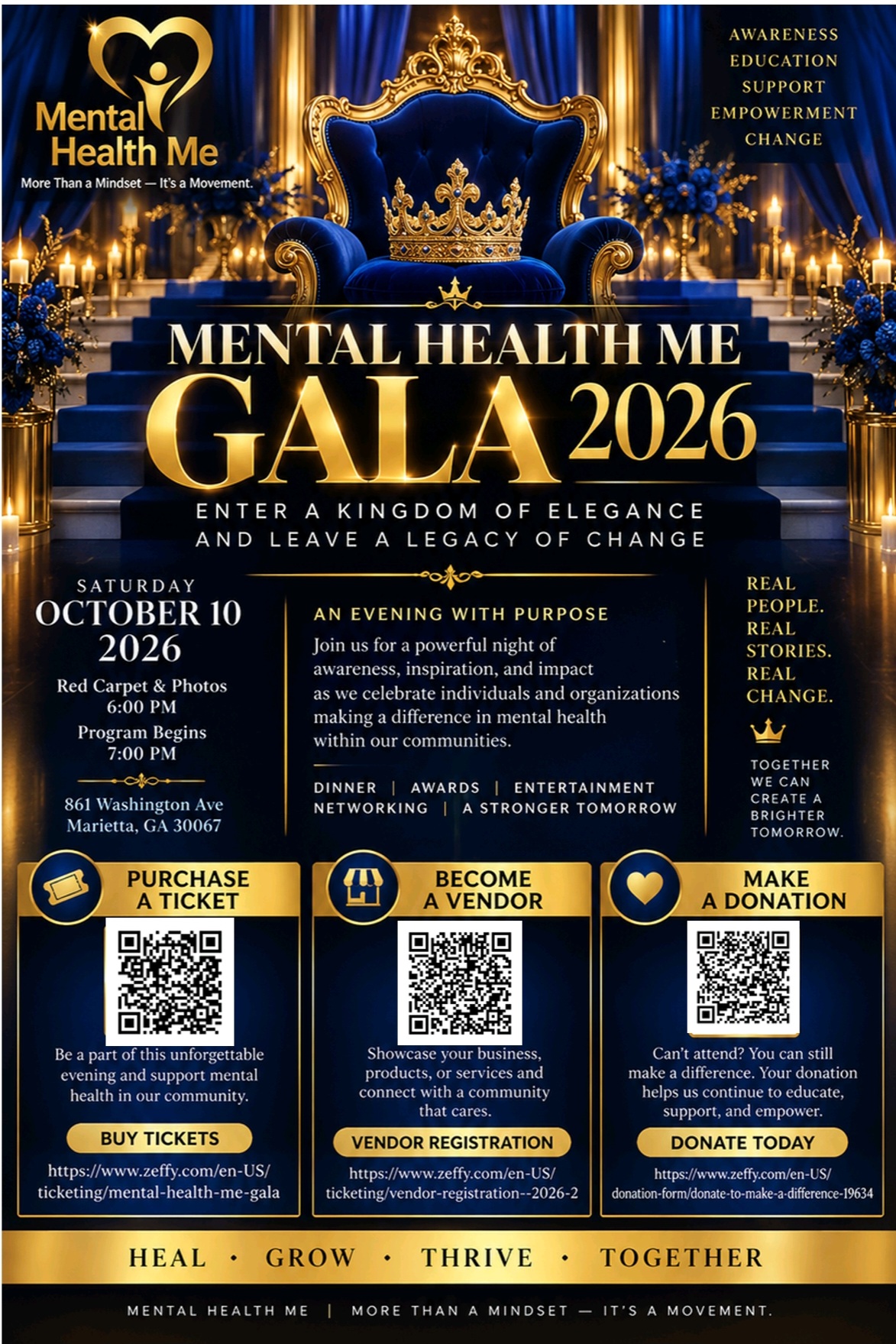Mental Health Me Gala 2026 — Saturday, October 10, 2026, Marietta, GA